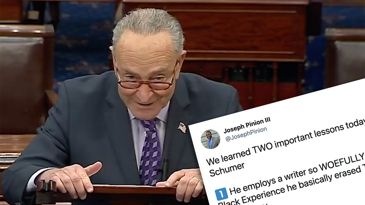 Watch: Chuck Schumer Attempts to 'Erase' Thurgood Marshall, Gets Obliterated by His Black Senate Opponent