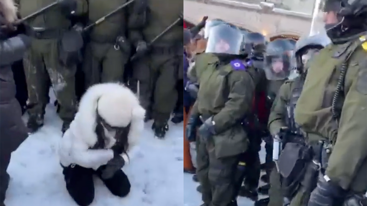 Watch: Canadian Police Just Following Trudeau's Orders, Pepper Spray Women at Peaceful Protest