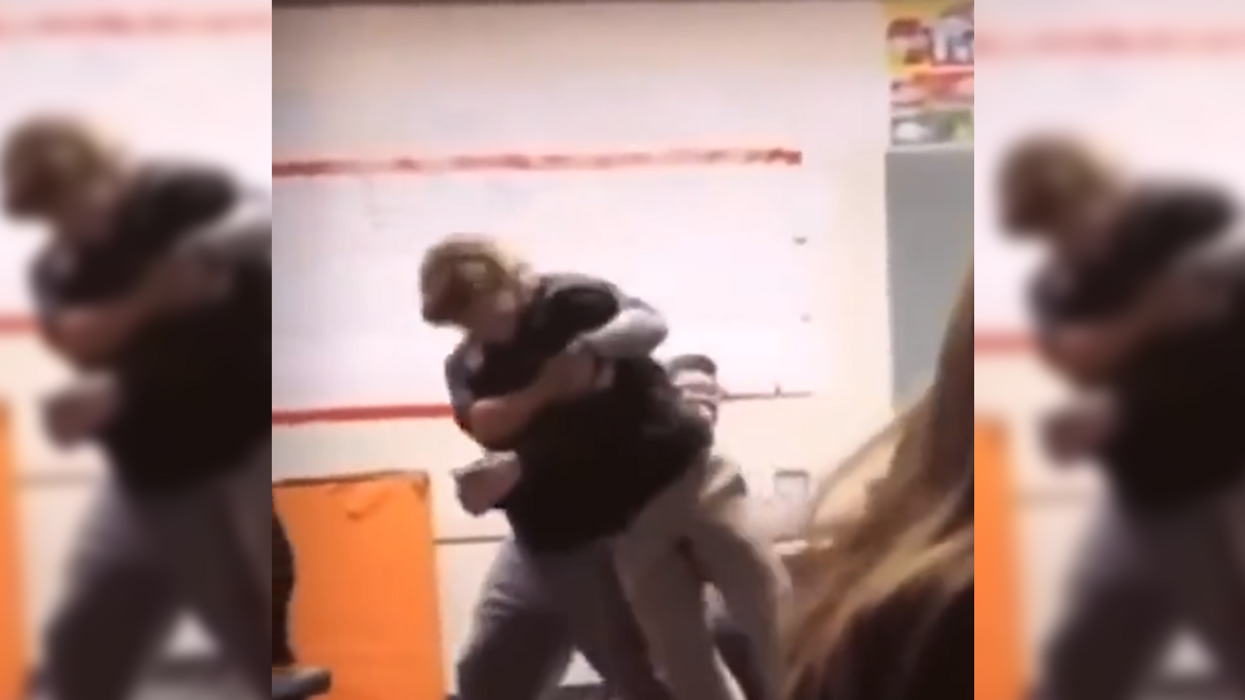 Watch: Teacher Caught Bear Hugging Student, Physically Throwing Him Out of Classroom for Not Wearing a Mask