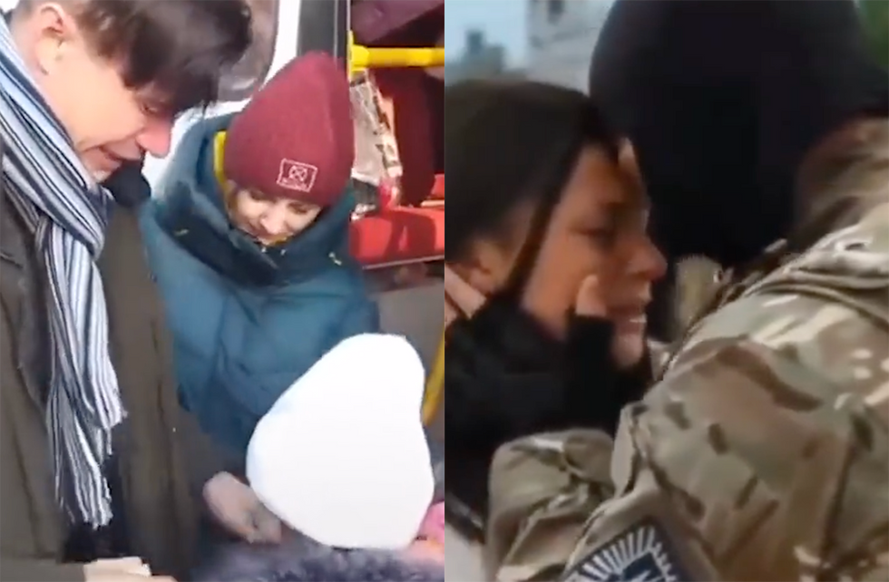 Heartbreaking Videos: Ukrainian Men Say Goodbye to Their Families as Govt Gives Weapons to All Who Will Fight
