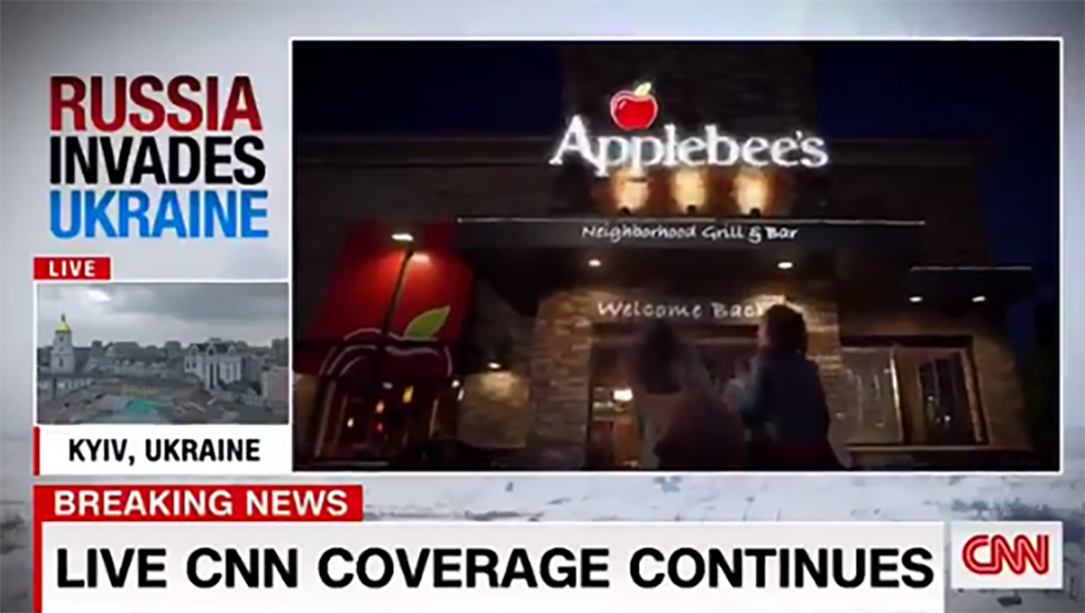WWIII Brought to You by Applebee’s: CNN Split-Screens Ukraine With Commercial, and It’s Maximum Cringe