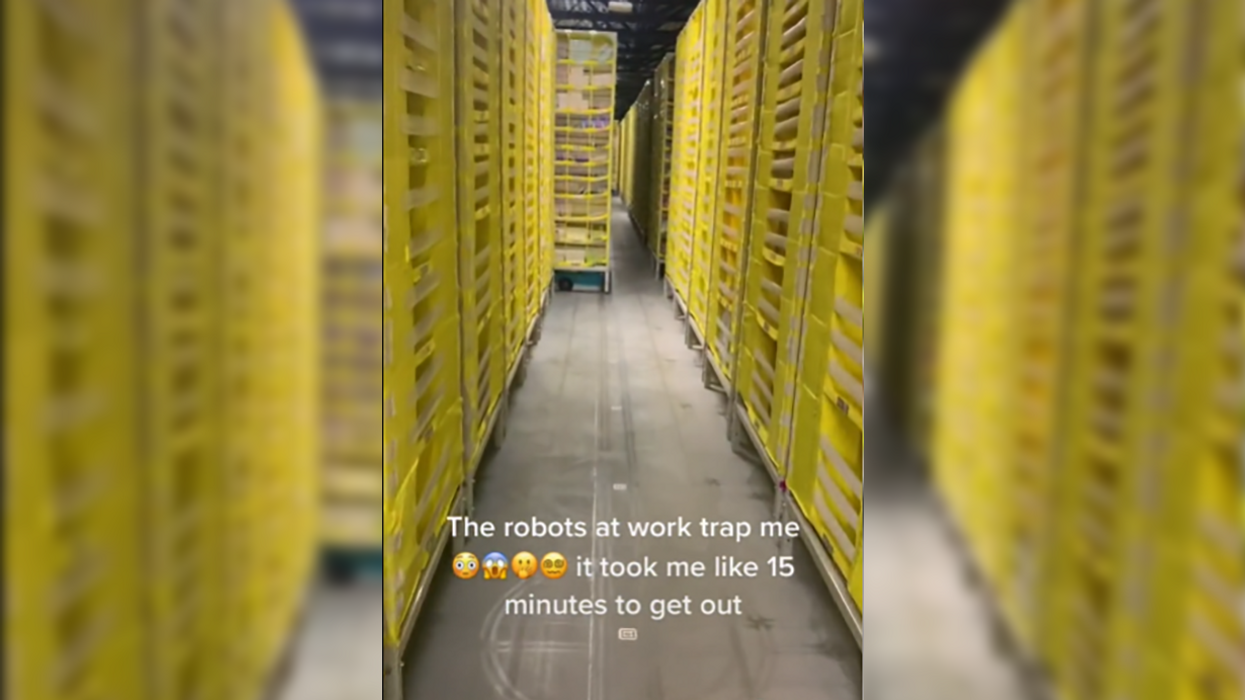 Amazon Worker Films Escape from Warehouse After Being Trapped by Robot Walls. You Read That Right.