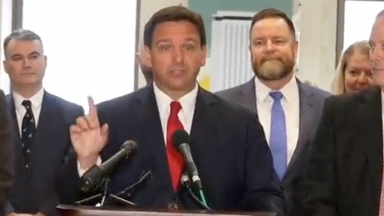 Ron DeSantis Shuns Hecklers, Thanks Legislature for Letting Kids Go to School 'Without Them Being Sexualized'