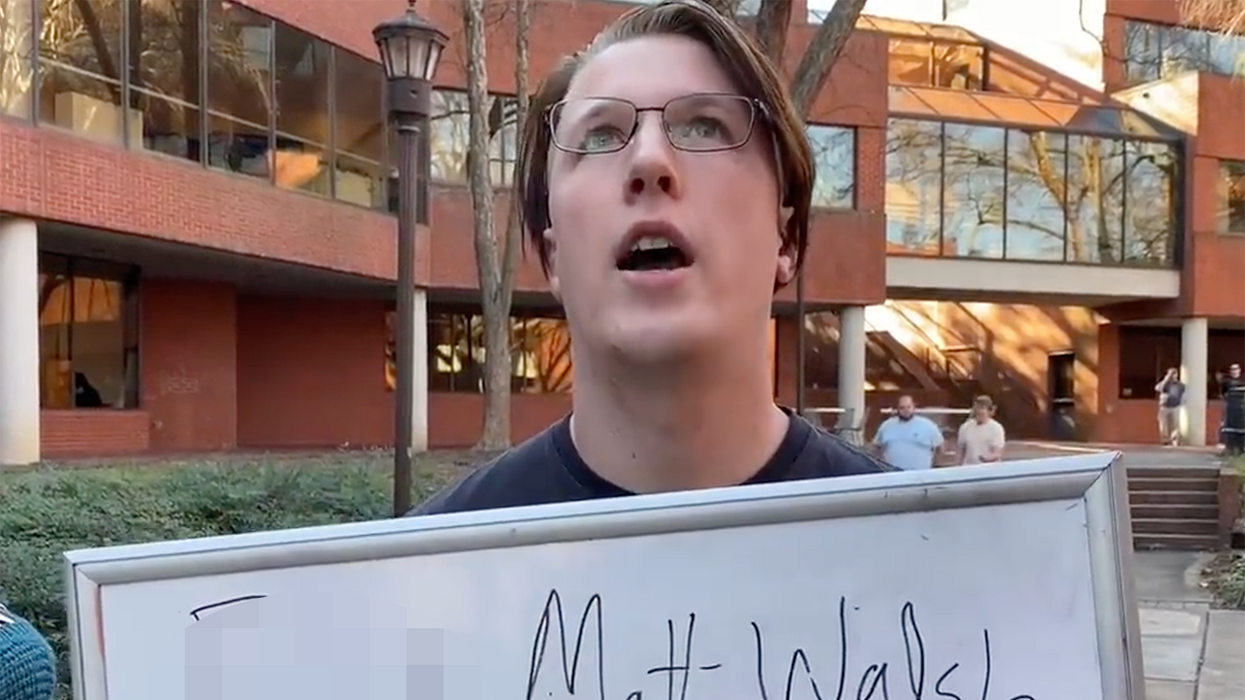 Watch: Protester Is Big Mad Matt Walsh Is Speaking On His Campus, Yet Can't Name Anything Walsh Has Said
