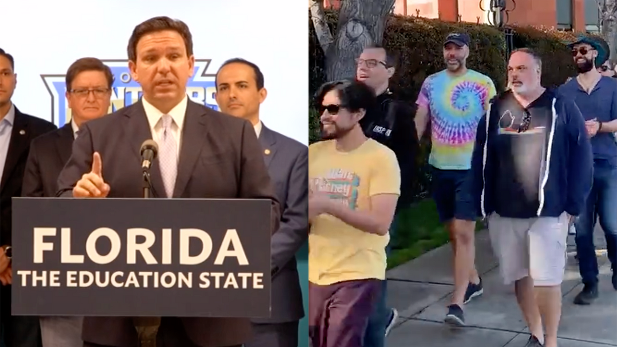Defiant Ron DeSantis Tells Disney Protestors They Support 'Injecting Sexual Instruction' to 5-Year-Olds