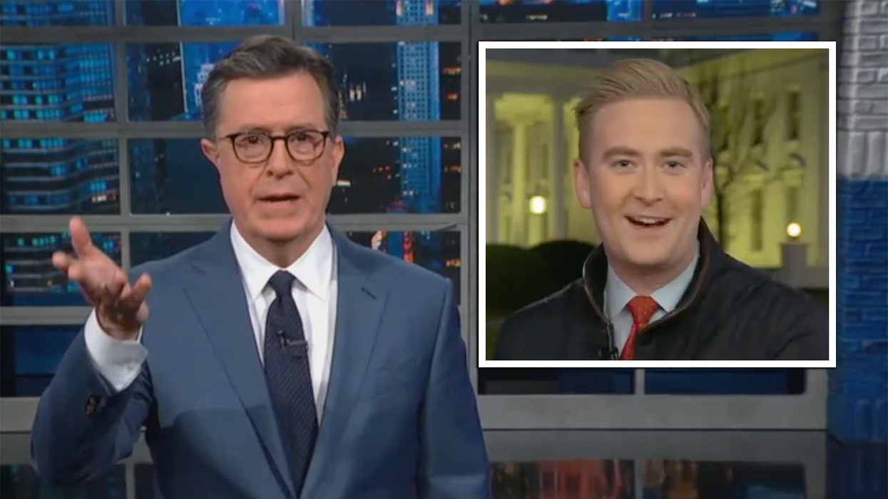 Activist Stephen Colbert Tells 'Joke,' Calls On Peter Doocy to Be Slapped for Asking Joe Biden a Question