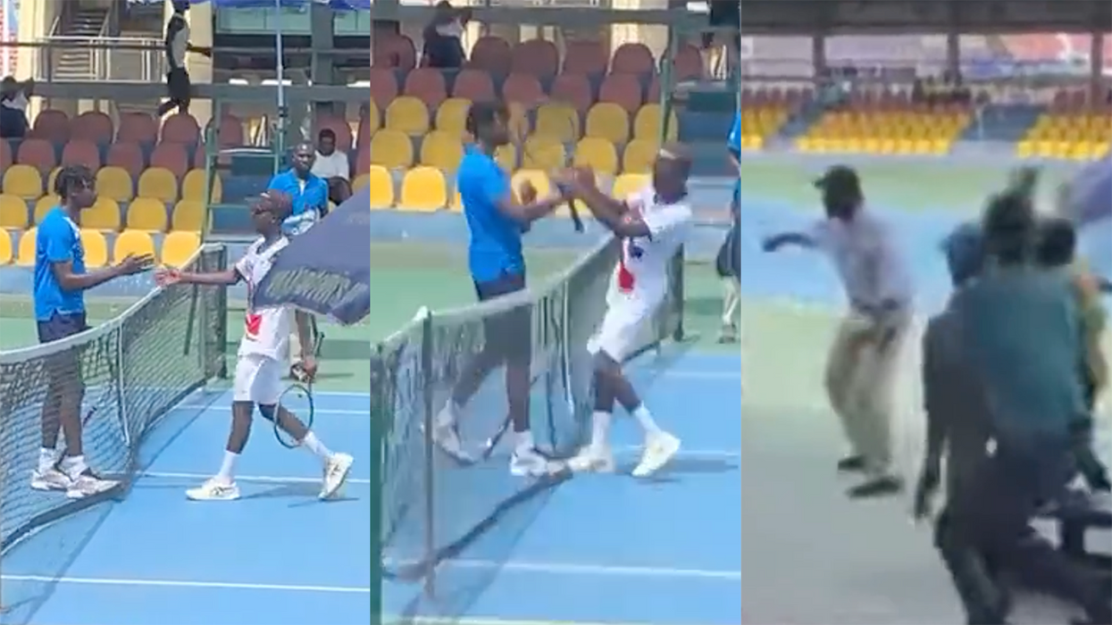 Another Will Smith Fan? Tennis Player Sucker Punches Opponent, Causes Massive Brawl to Break Out