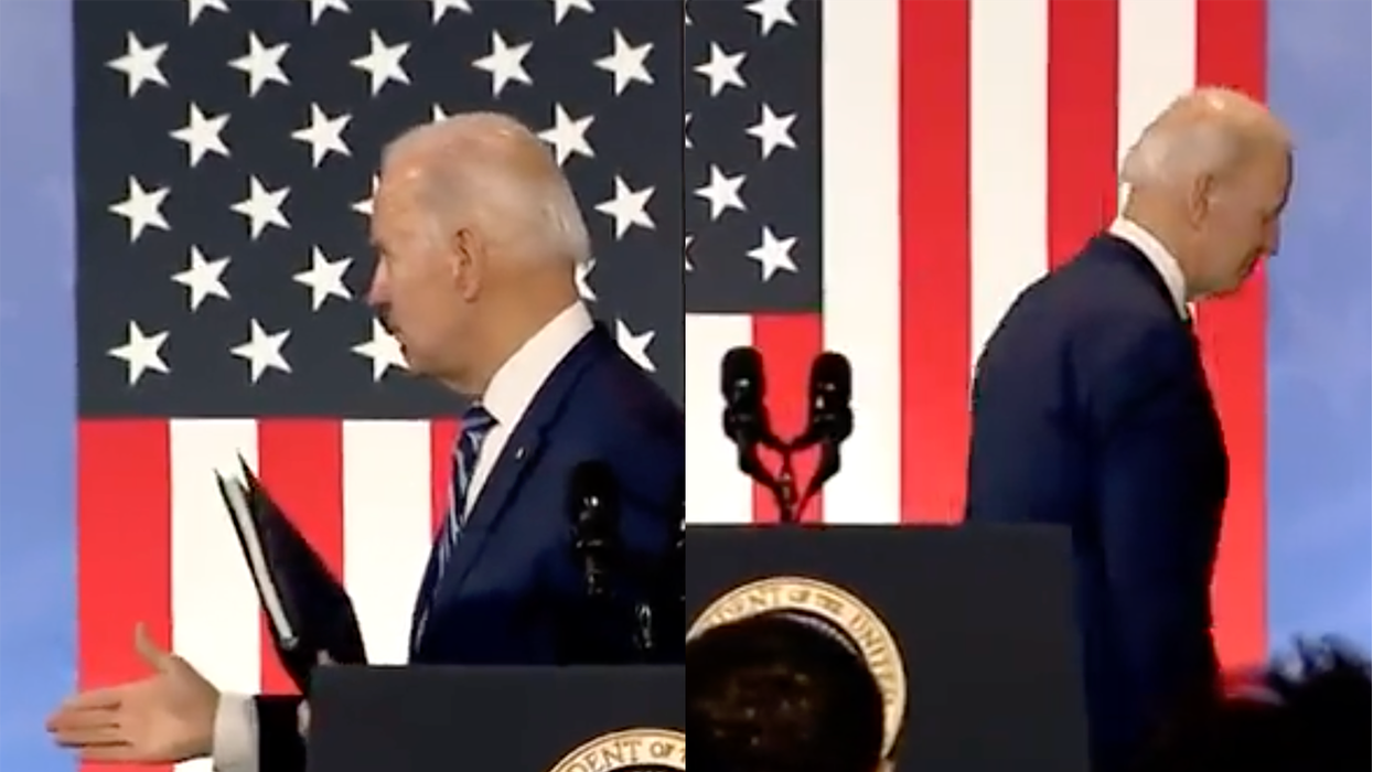 Joe Biden Tries Shaking Hands with Invisible Man After Speech, Then Wanders Around Looking Confused (UPDATED)