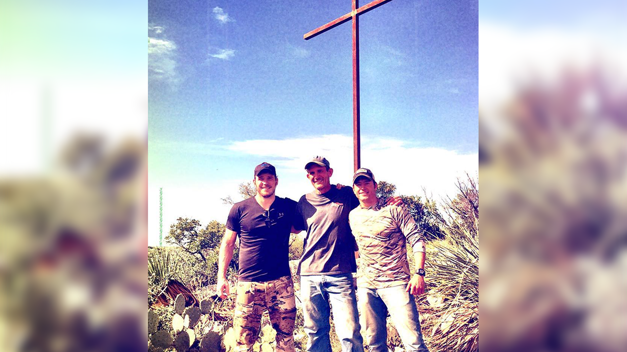 Super Mario Bros. star Chris Pratt prepares for Easter as only he can: by erecting a giant cross