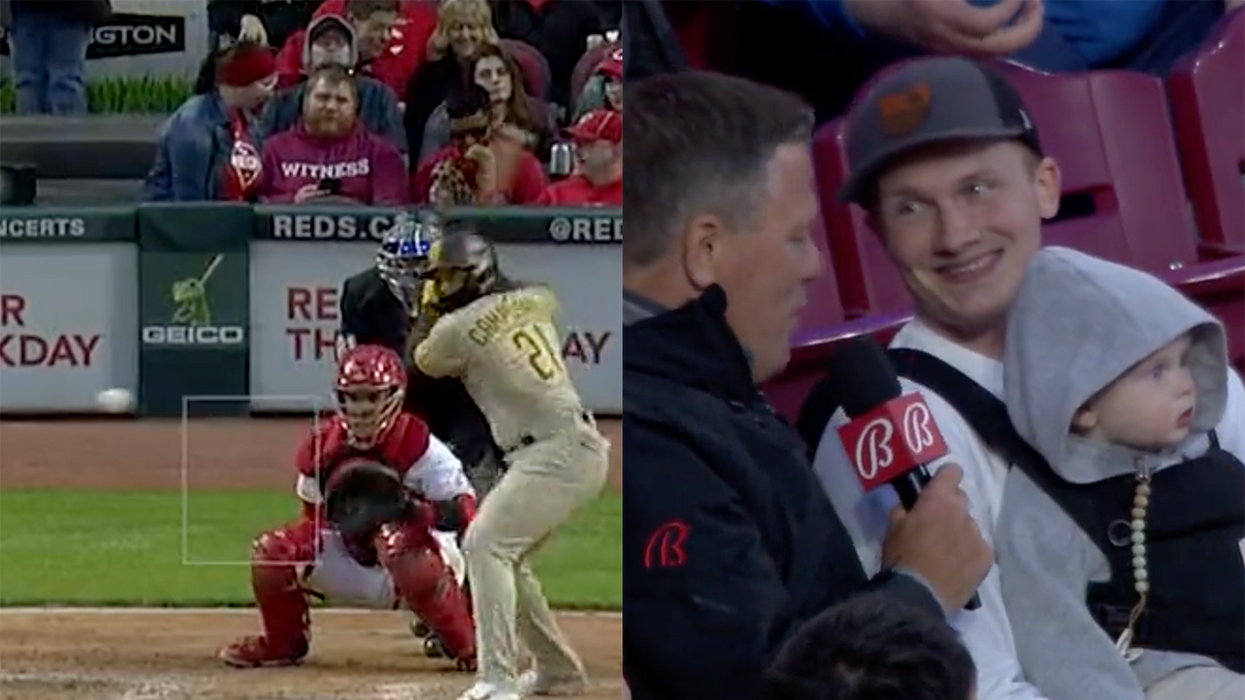 Man Spots Foul Ball Coming His Way While He's Feeding His Son, Gives New Definition to 'Diamond Hands'