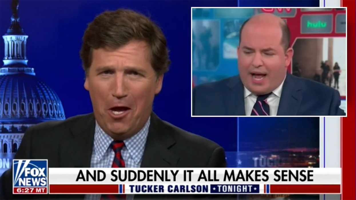 Tucker Carlson Compares Brian Stelter to 'Sweaty, Stupid' Character From '1984' and It's Remarkably Accurate