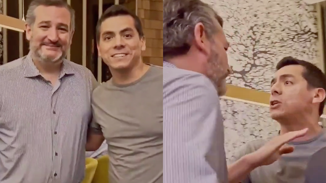 Activist Ambushes Ted Cruz Posing for Photo, Is Dragged Away Claiming Cruz 'Has Blood on His Hands'