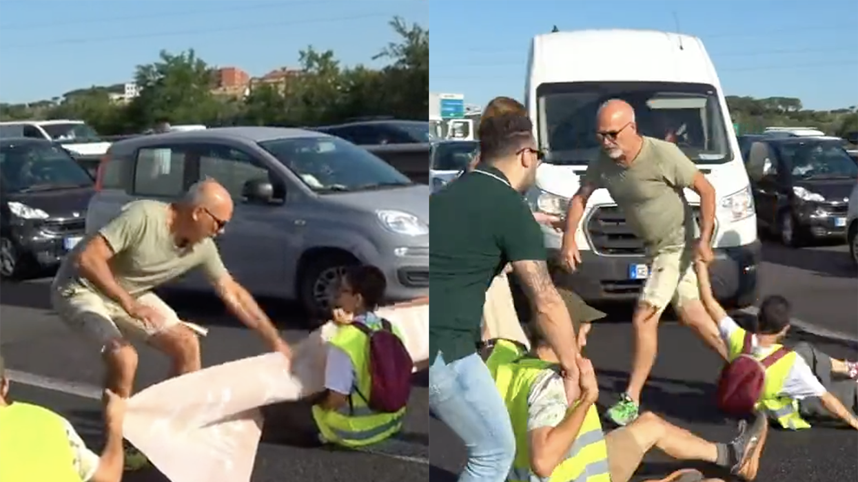 Italians Show the World How to Dispose of Ultra-Wacko Leftist Protesters Blocking Traffic