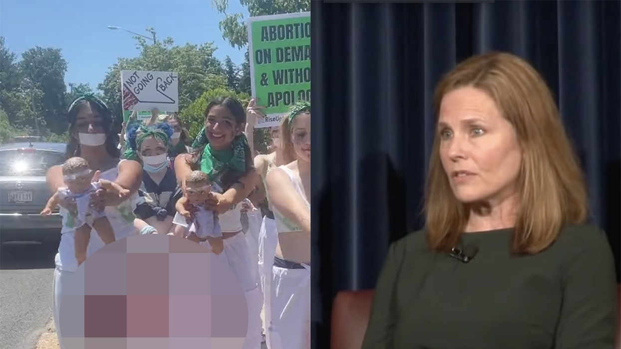 Protesters Wearing Fake Blood March to Amy Coney Barrett's House Because This is Who Liberals Are as People