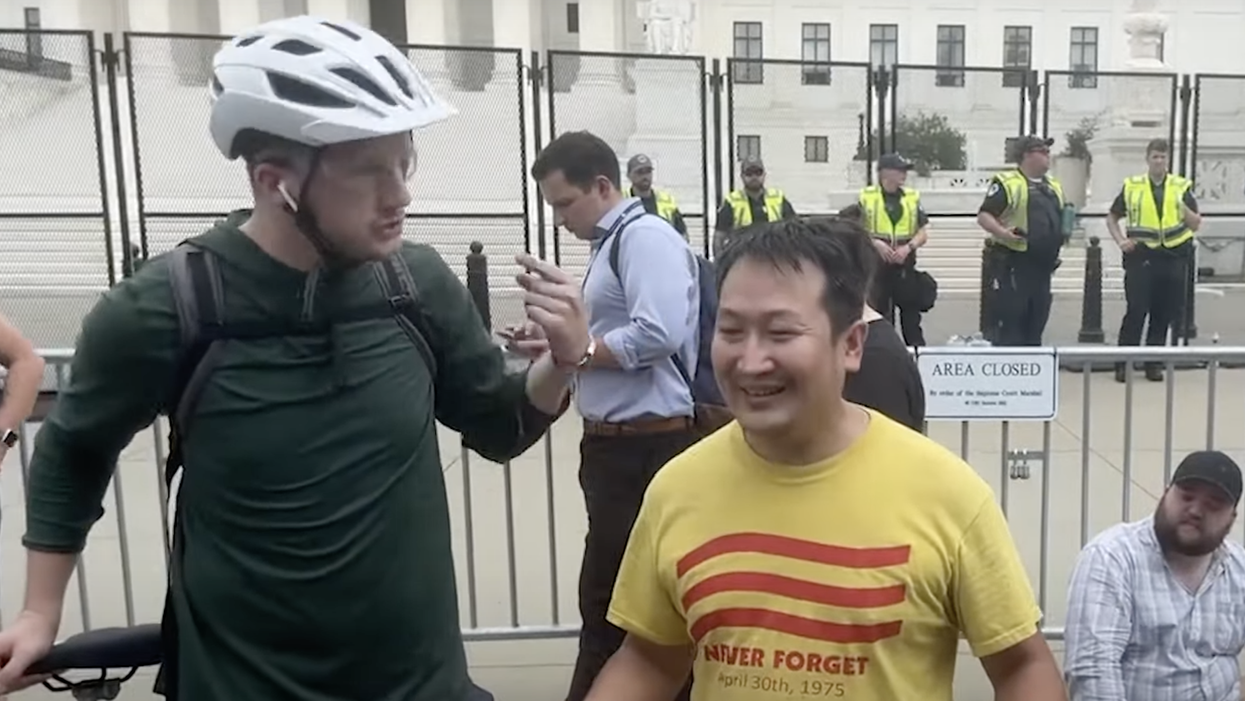 Based Asian Dude Destroys Woke White Liberal Outside the Supreme Court and He'll Be Your New Hero