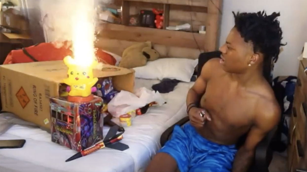 Watch: Dude sets off Pikachu firework inside house, cries for his mother once he realized it was a dumb idea