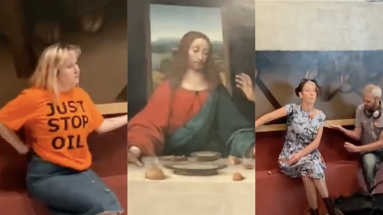 Watch: Enviro Lunatics Glue Themselves to Leonardo de Vinci's 'The Last Supper'