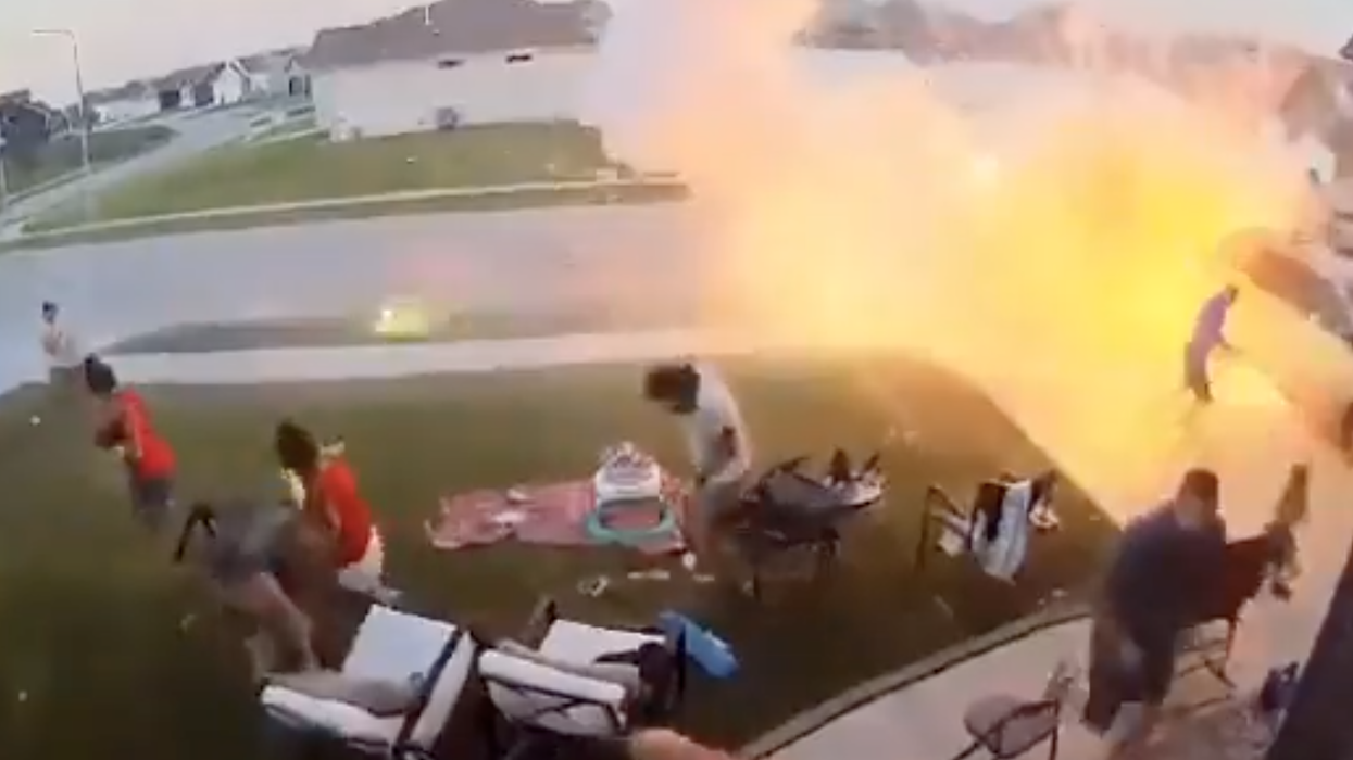 Watch: Crazy Fireworks Mishap Turns Suburbs Into War Zone, Almost Blows Up Car