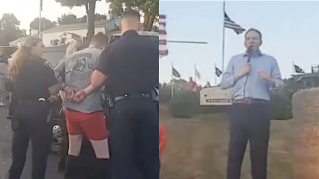 Watch: Lee Zeldin Finishes Speech While His Attacker Gets Arrested, Cries, and His Pants Fall Down