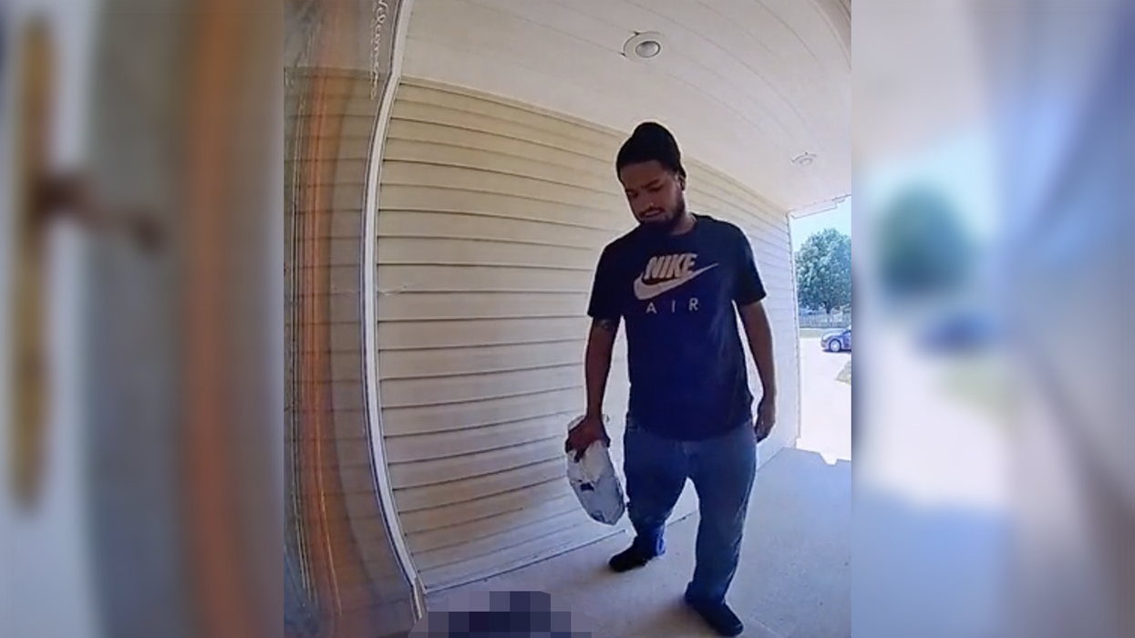 Doorbell camera catches deliveryman's unfiltered response to an Anti-Biden doormat and it's perfect