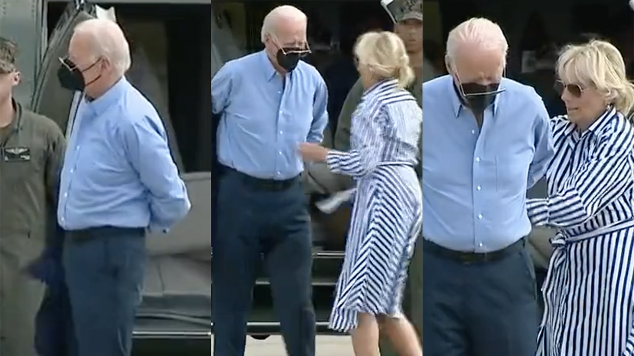 Watch: Nothing to see here, just President Brandon struggling to dress himself en route to 'bizarre' speech