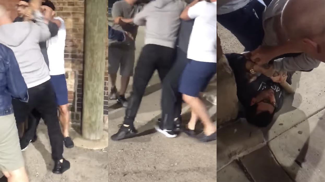 Watch: Guy attempts to attack UFC fighter with his family, regrets decision as he's beaten with his own weapon