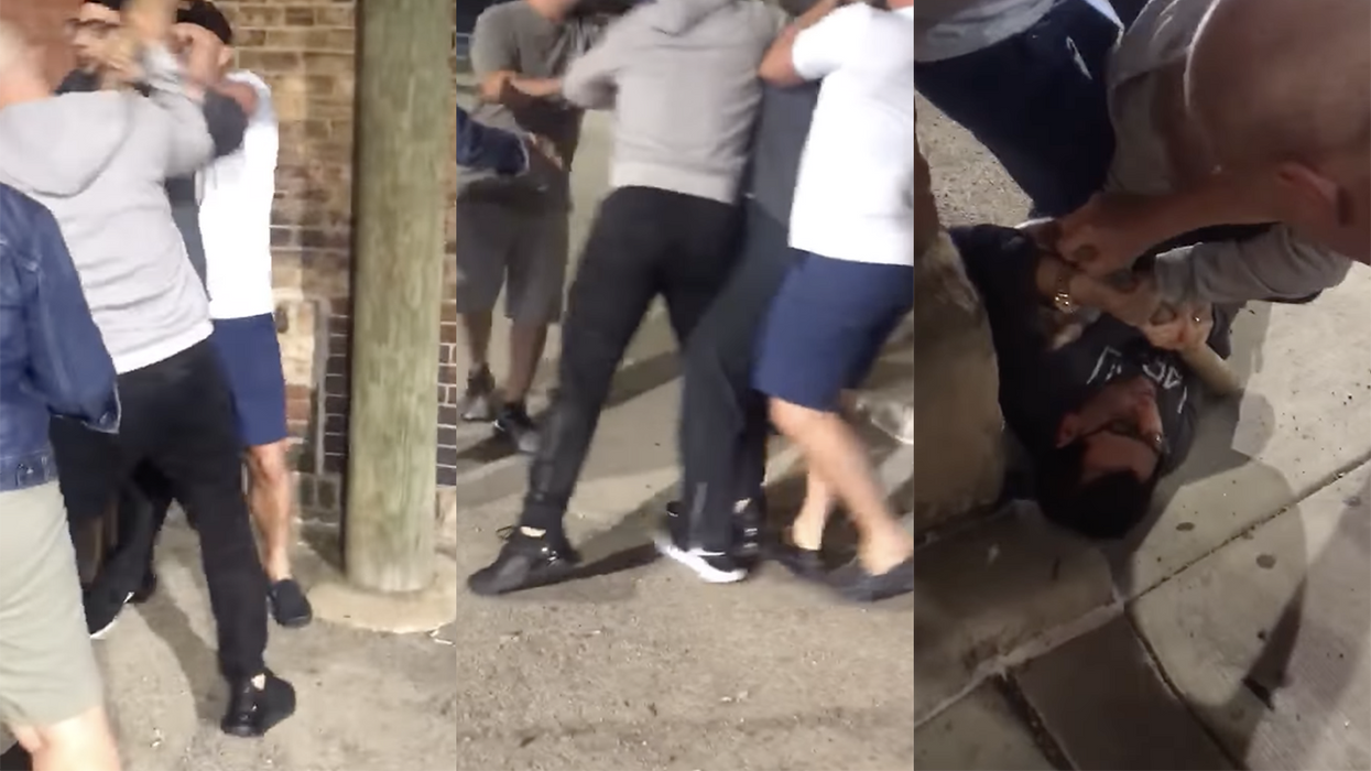Watch: Guy attempts to attack UFC fighter with his family, regrets decision as he's beaten with his own weapon