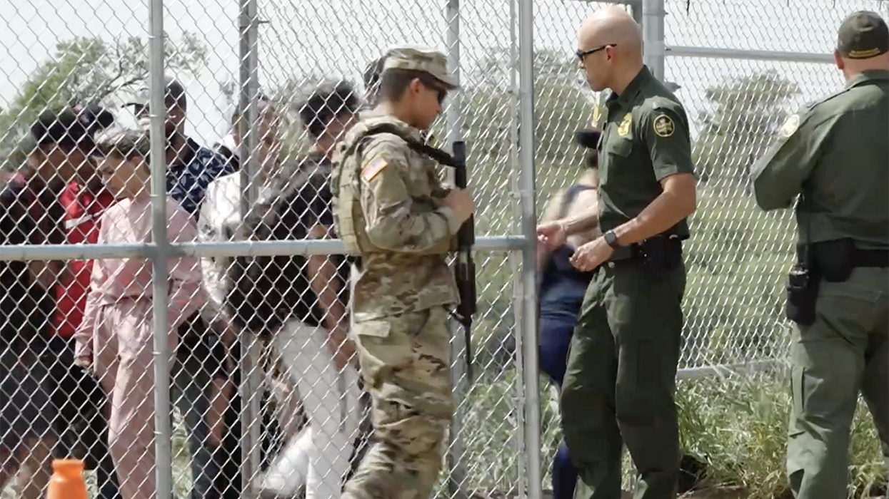 Watch: Biden's border patrol opens gate for illegal migrants right after the Texas National Guard locked it