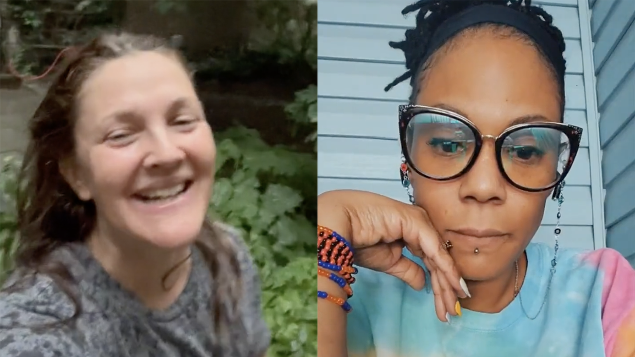 Watch: Drew Barrymore is being race shamed for frolicking in the rain. No, really. This is a thing today.