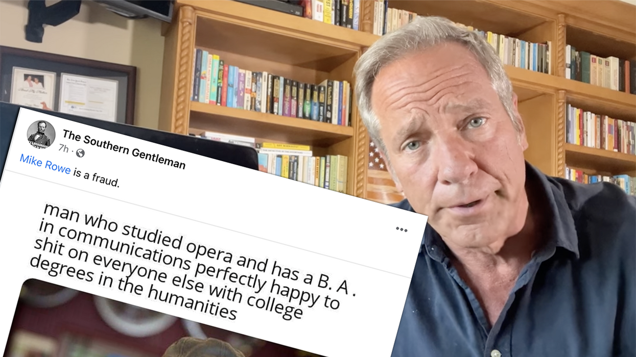 Mike Rowe barbecues troll who tagged him in 'fraud' meme accusing him of s***ing on college graduates