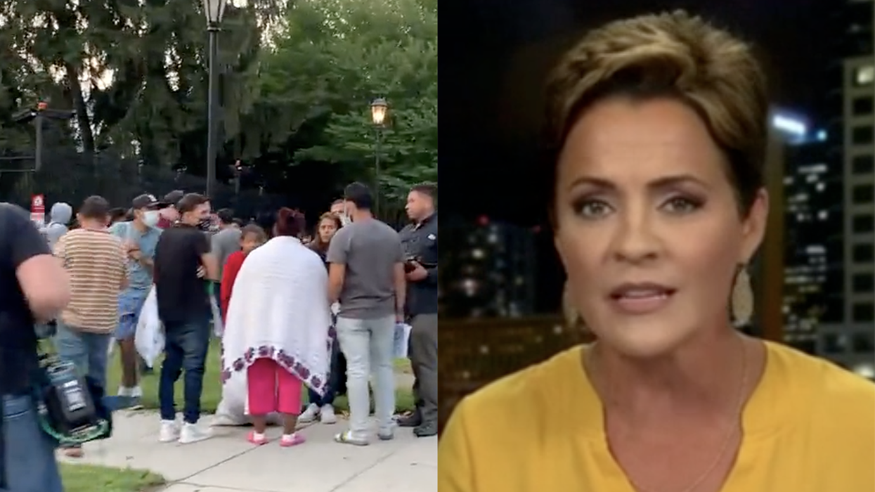 Two buses of illegal migrants get dropped off at Kamala Harris' House, but Kari Lake isn't a fan
