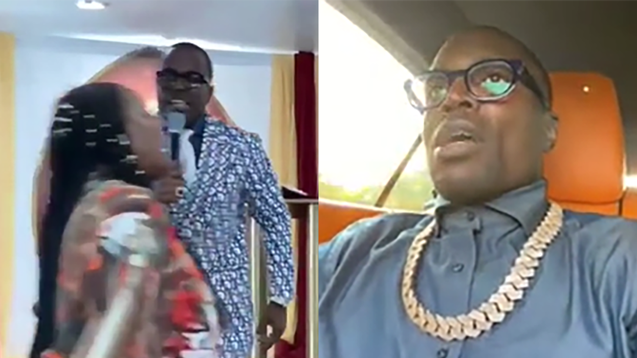 Blinged-out bishop physically assaults woman during live-streamed sermon, blames YouTuber lawsuit