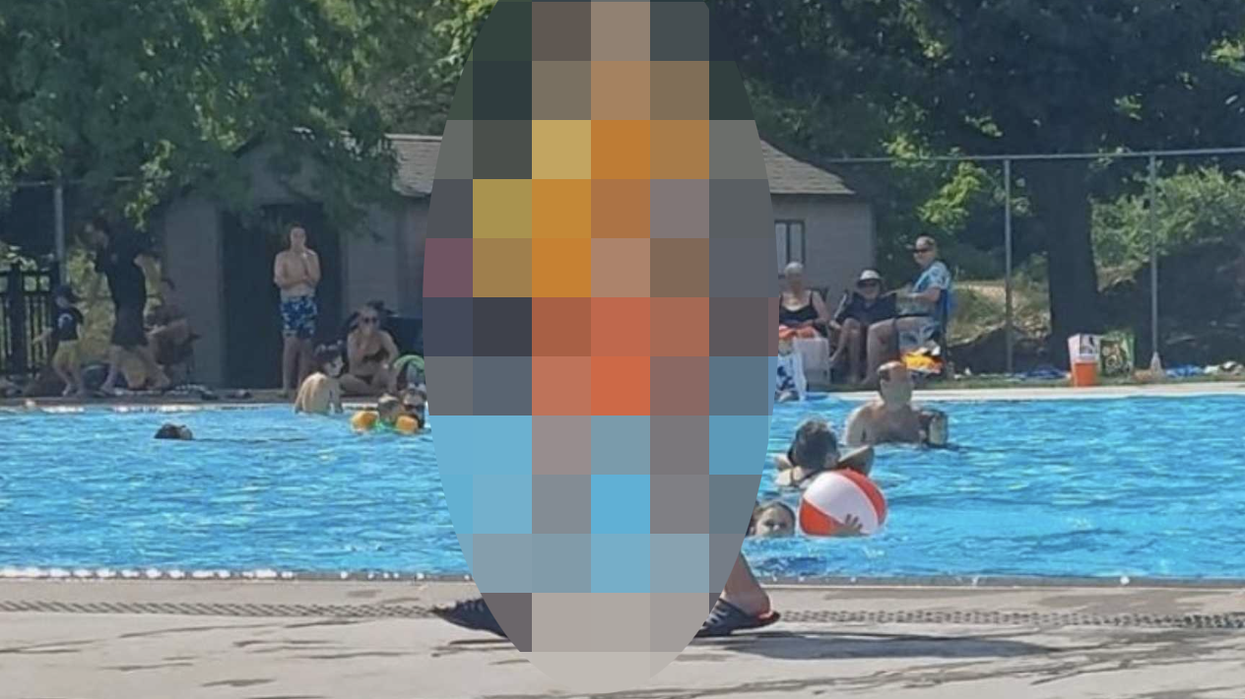 Shop teacher Kayla Lemieux with those enormous fake knockers debuts their new poolside look