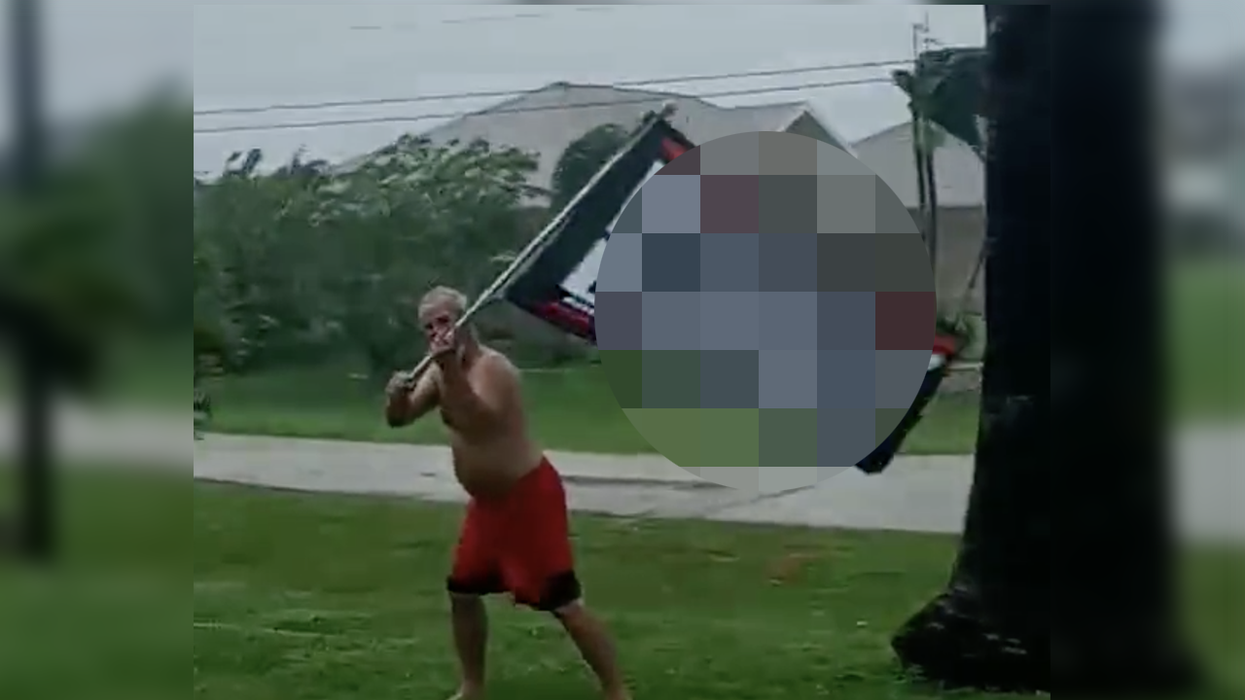 Florida man braves Hurricane Ian to deliver unfiltered Anti-Biden message that's even more perfect with music