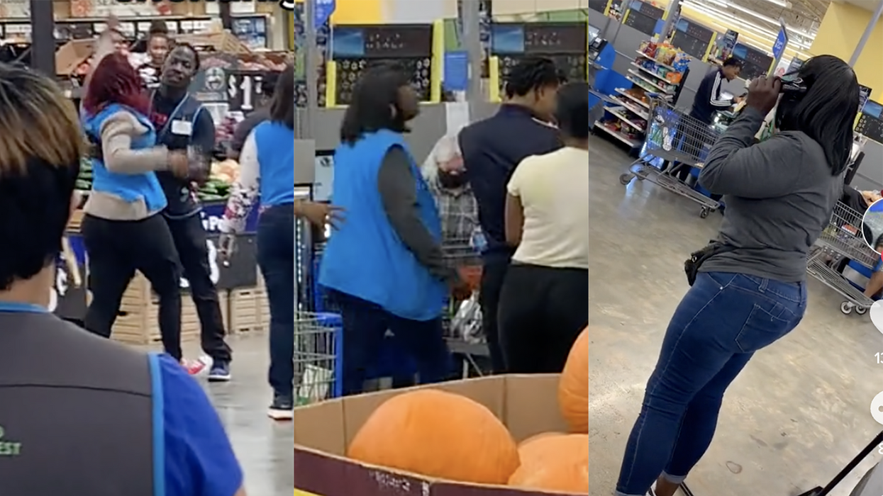 Watch: Chaos erupts when Walmart employees discover they're both shagging the same manager