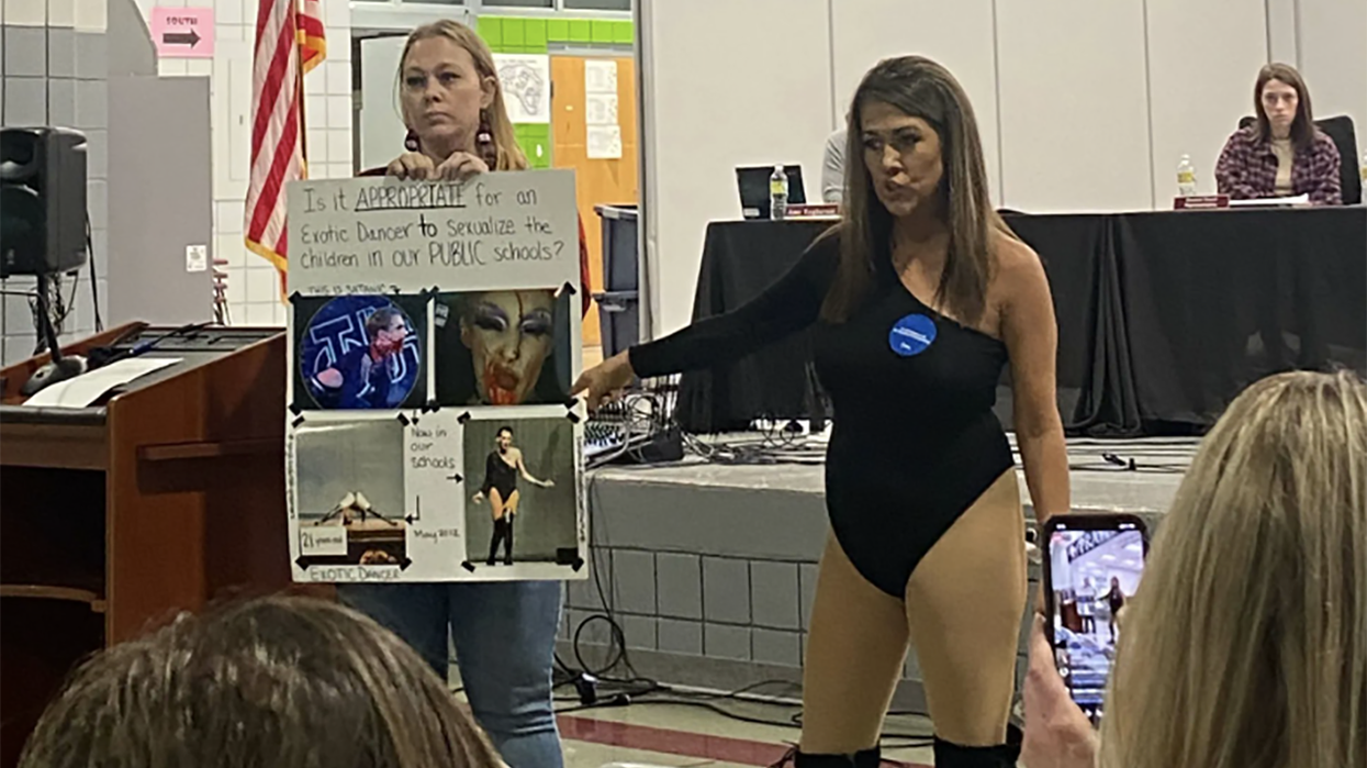 Watch: Mom dresses like drag queen at school board meeting to make point about what's appropriate for kids