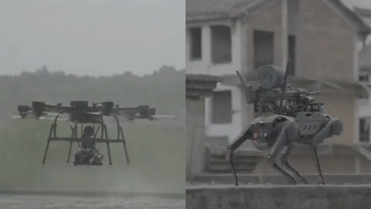 China can now deploy robot dogs with machine guns via drones, and there's video