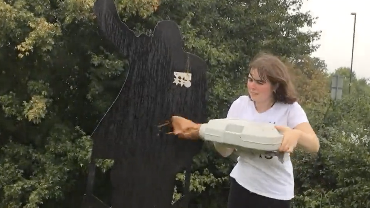 Watch: Enviro group dumps 'bucket of s***' on memorial of beloved veteran because this is who they are as people