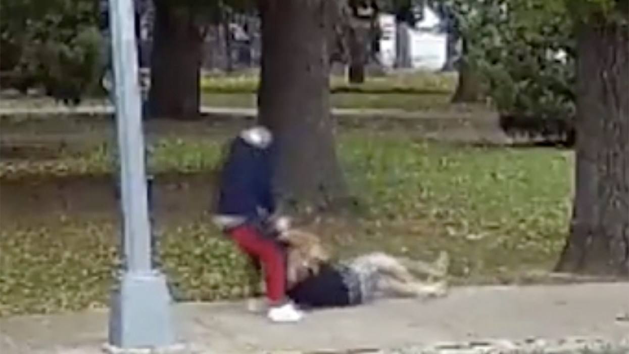 Guess the progressive city as you watch an old man dragged down the sidewalk and robbed of $17,000