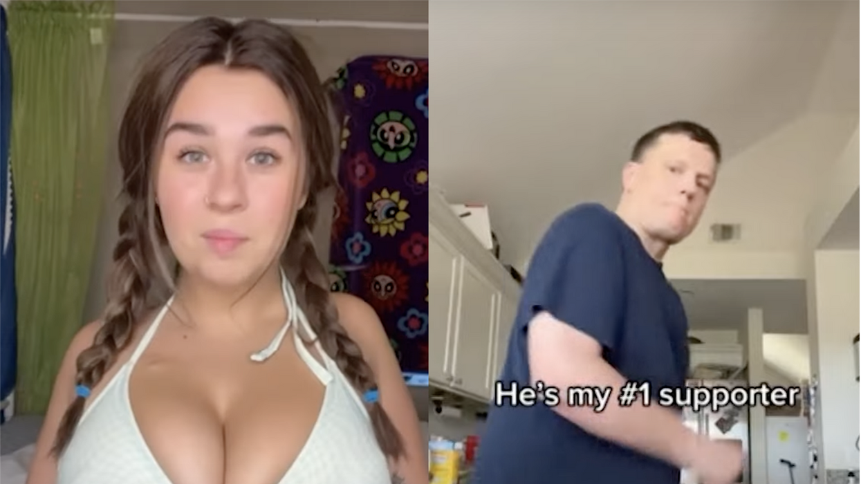 Watch: TikToker famous for showing off her boobs introduces her dad... who's proud of her showing off her boobs