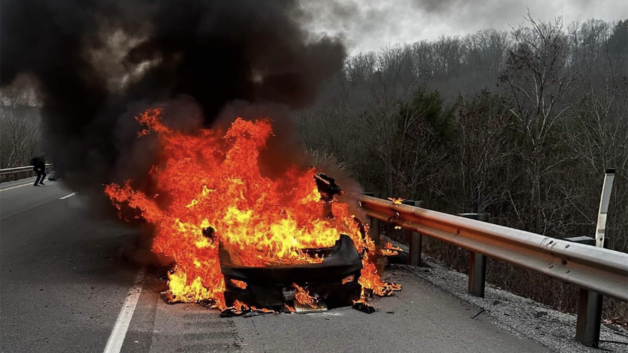 Another electric vehicle explodes into a fireball needing over TEN THOUSAND gallons of water to extinguish