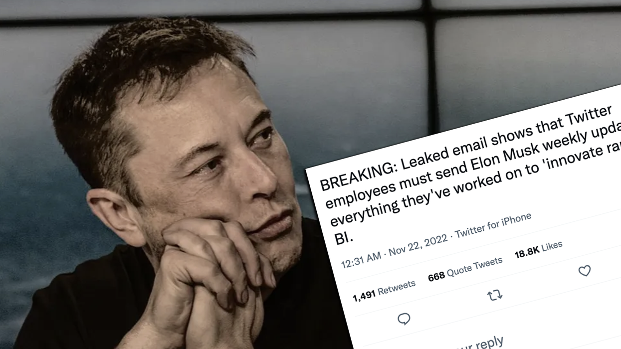 Business Insider blows the roof off of Elon Musk's Twitter 2.0... he expects employees to send weekly updates