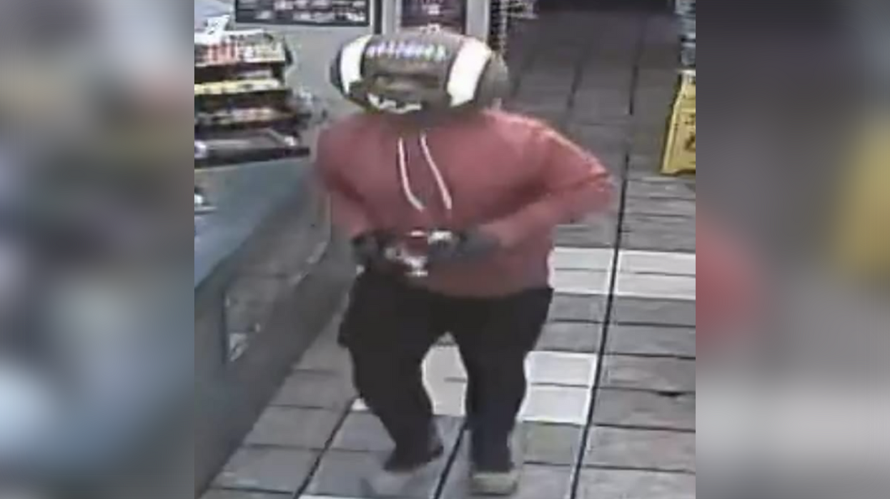 Dude robs convenience store with a giant football head and authorities need your help