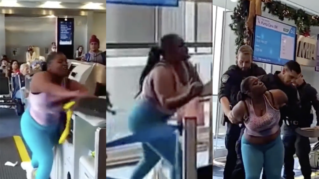 Watch: Woman goes bananas, destroys airport when her kids go missing (note: they weren't 'missing')