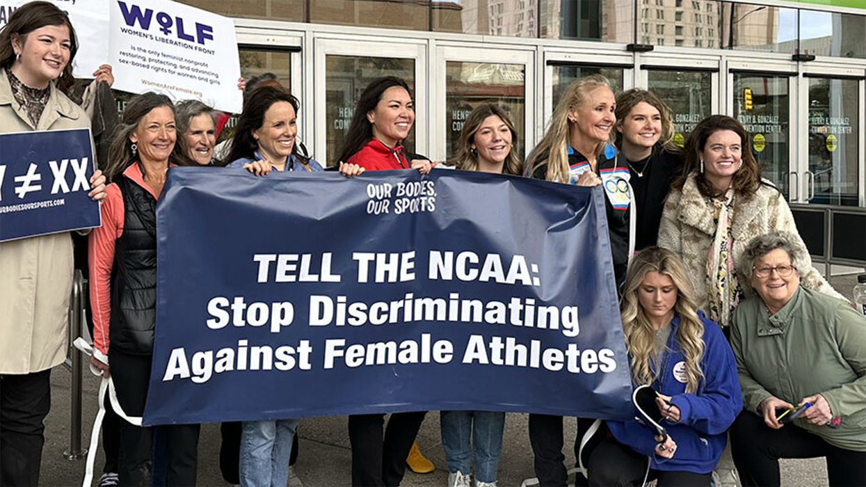 Female NCAA athletes protest, threaten legal action over 'trans' athlete policy
