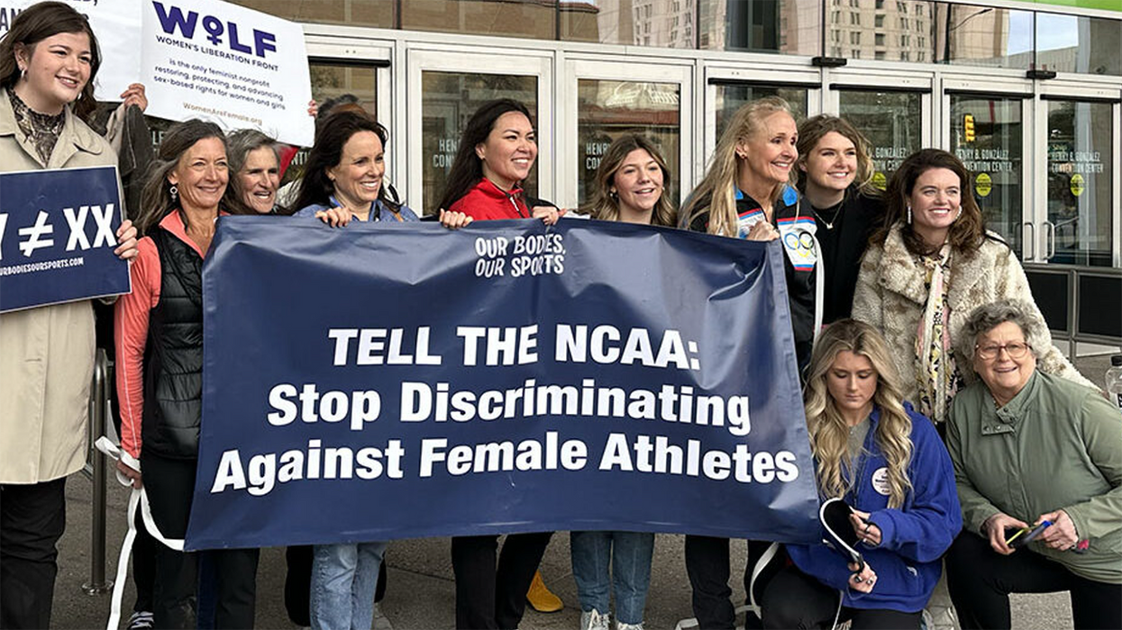 Female NCAA athletes protest, threaten legal action over 'trans' athlete policy
