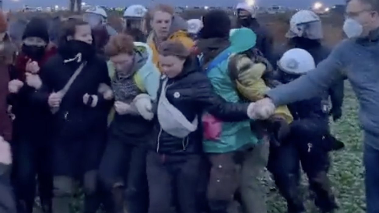 Please enjoy video of Greta Thunberg carried away by police for refusing to leave an Antifa autonomous zone