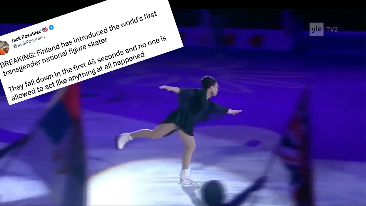 Watch: Finland debuts world's first beautiful and brave trans figure skater, except they can't skate.