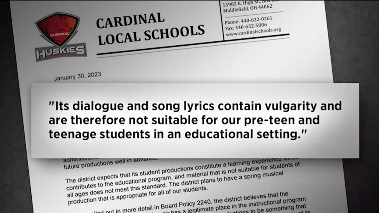 High School musical featuring Jesus Christ and a song about an erection gets canceled. Outrage ensues.