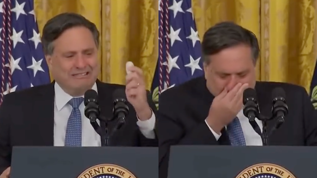 Watch: Joe Biden's chief of staff cries over a rock as he says goodbye